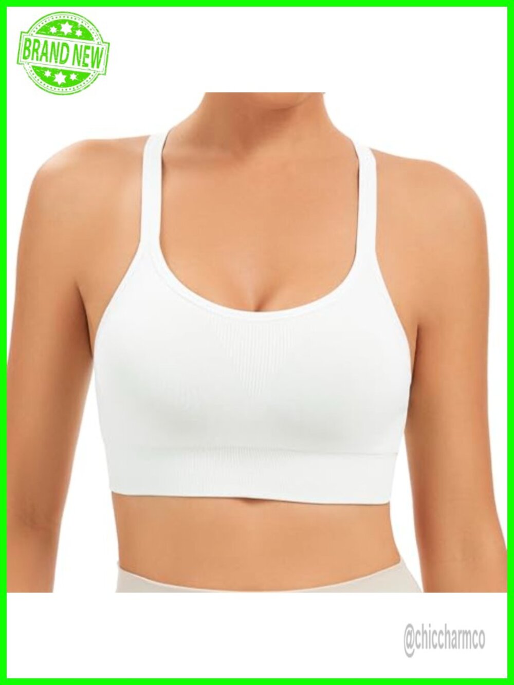 Racerback Sports Bra Women Seamless Unpadded Workout Yoga Gym Fitness Top